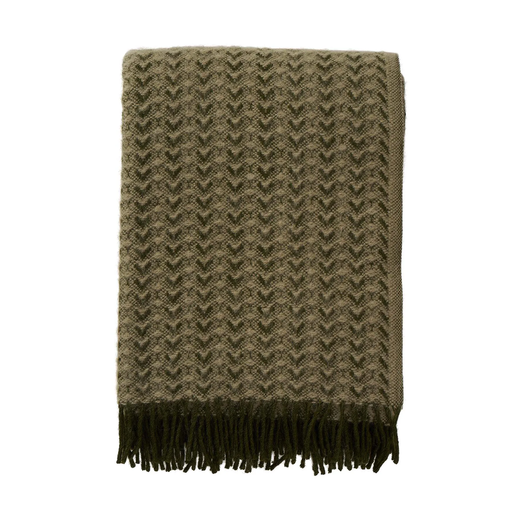 Ilse wool throw 130x200 cm, Wood-green Klippan Yllefabrik