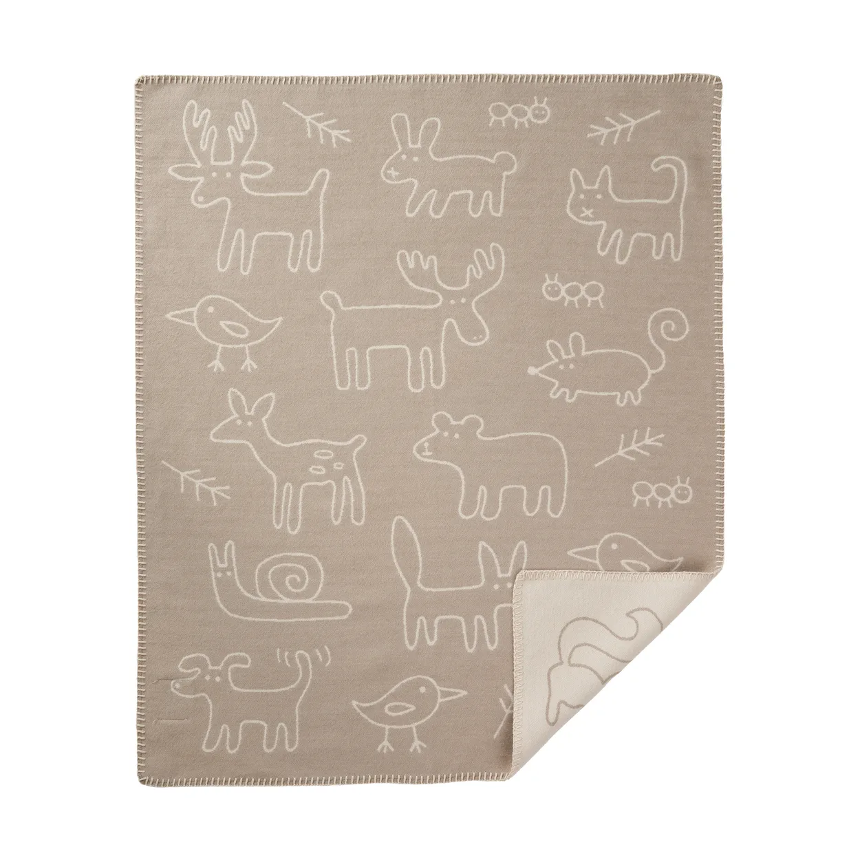 Klippan Yllefabrik In the woods baby throw 70x90 cm Beige