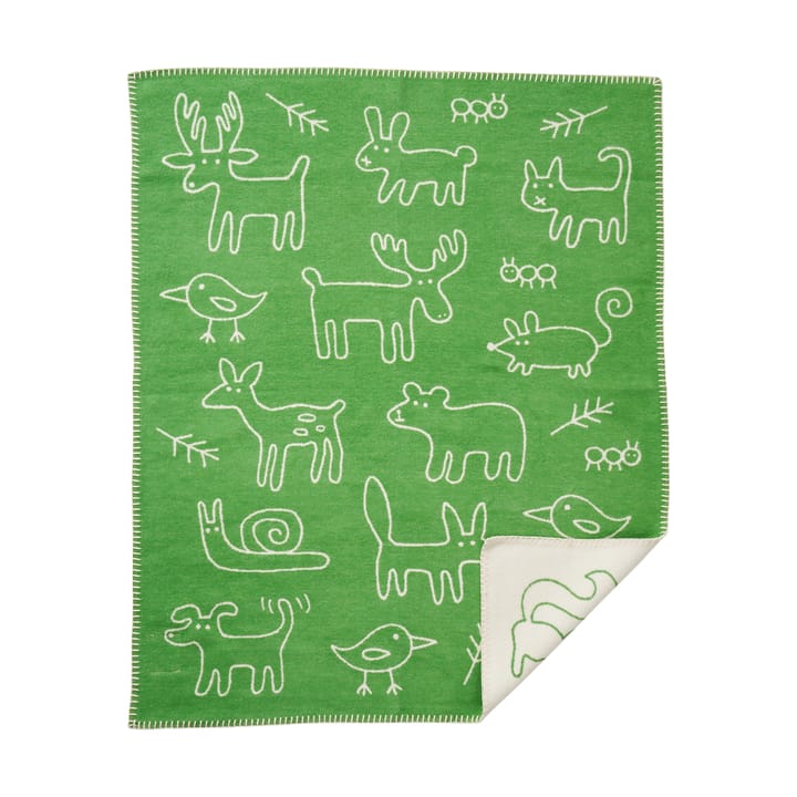 In the woods baby throw 70x90 cm - Green - Klippan Yllefabrik