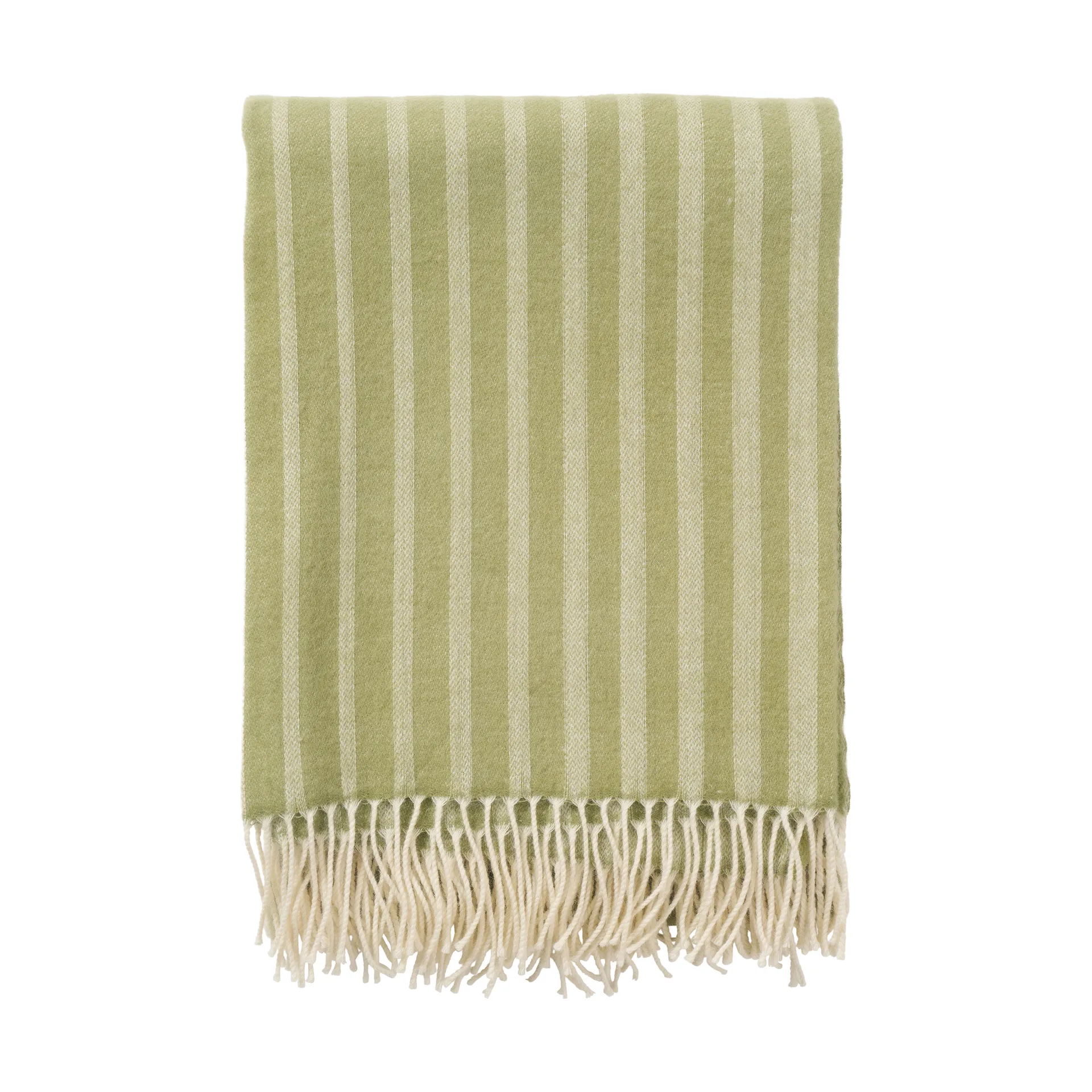 Irregular stripes wool throw, Olive, 130x200 cm Klippan Yllefabrik