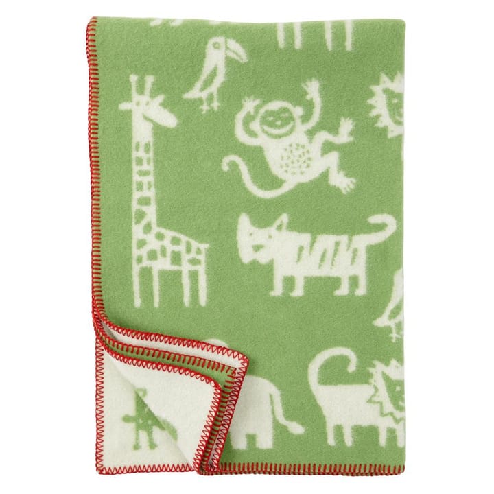 Jungle wool blanket - green - Klippan Yllefabrik