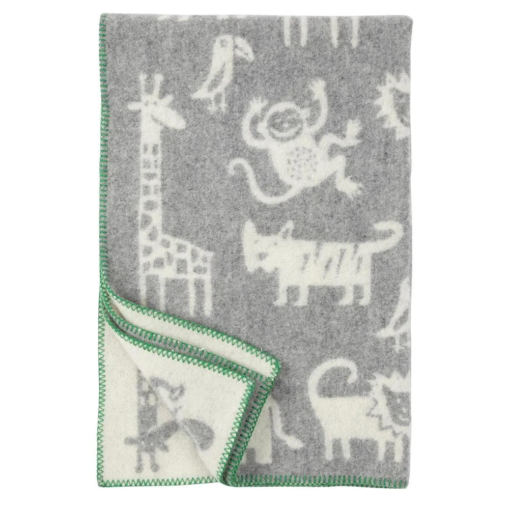 Klippan Yllefabrik Jungle wool blanket grey | Scandinavian Design | Wool blankets & throws | Grey