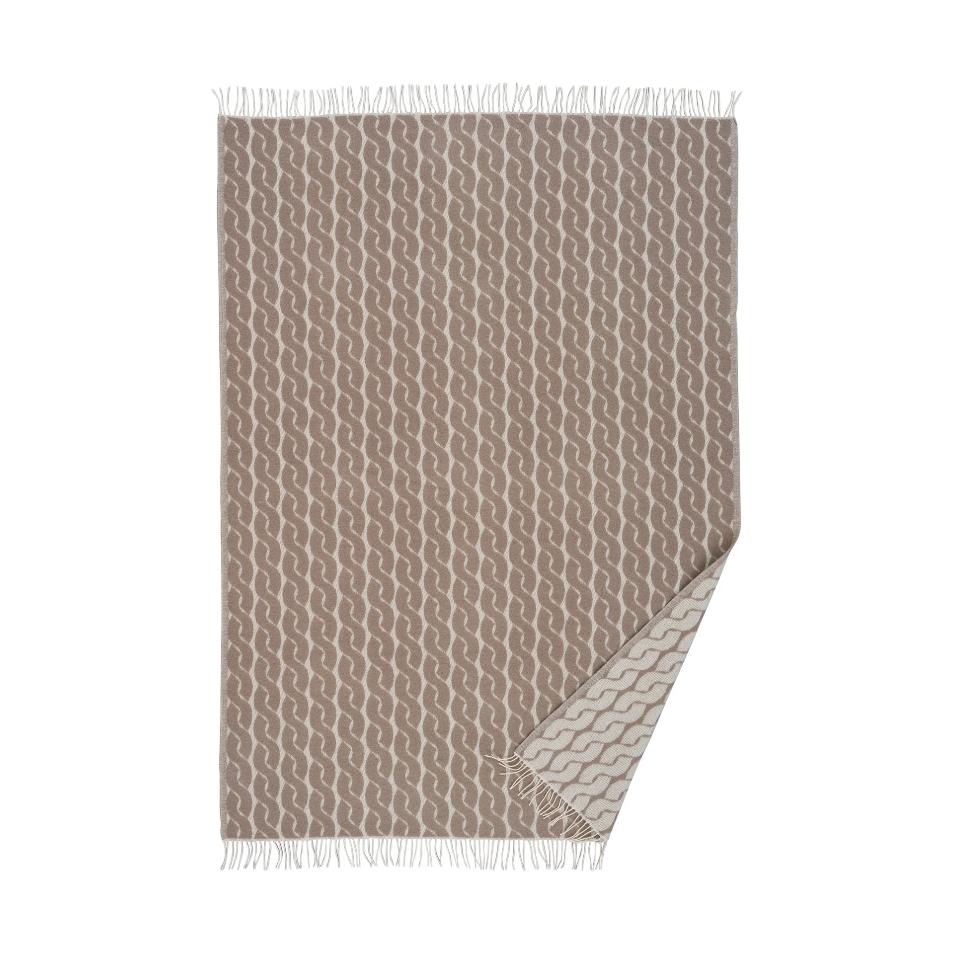 Knit wool throw 130x200 cm, Sand Klippan Yllefabrik