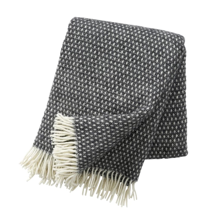 Knut wool plaid - dark grey - Klippan Yllefabrik