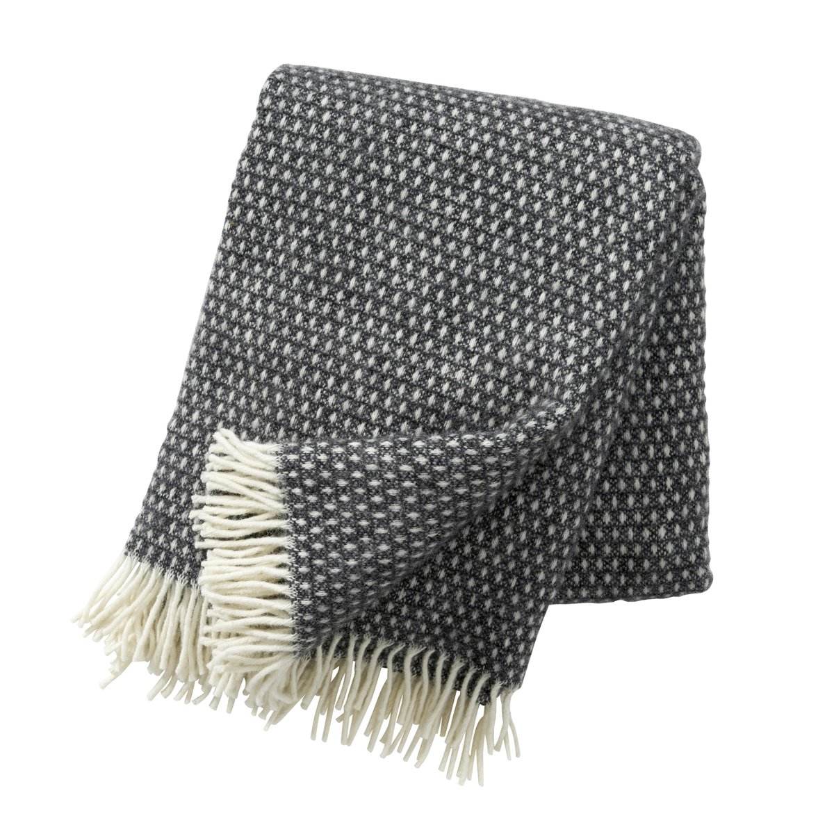 Klippan Yllefabrik Knut wool plaid dark grey | Scandinavian Design | Wool blankets & throws | Grey