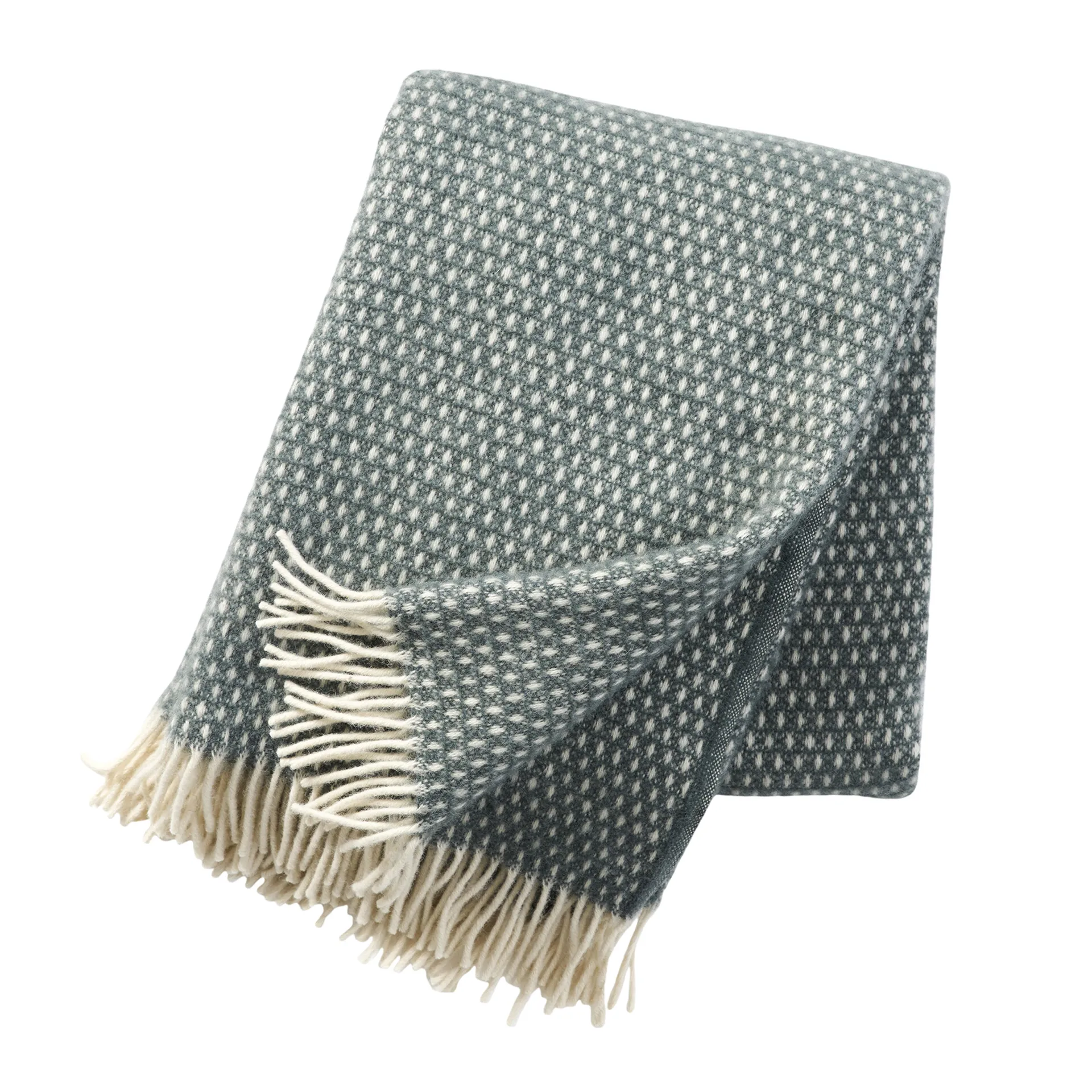 Knut wool plaid, green Klippan Yllefabrik