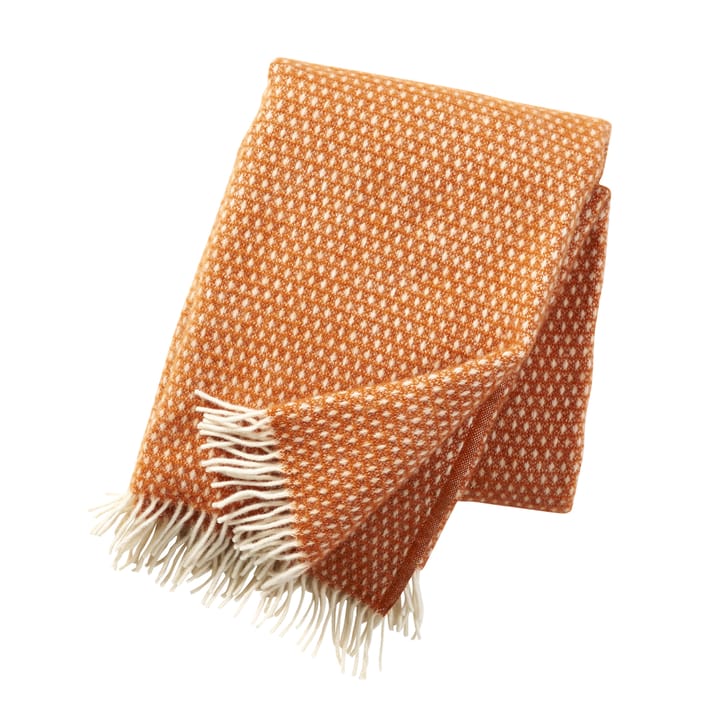 Knut wool plaid - orange - Klippan Yllefabrik