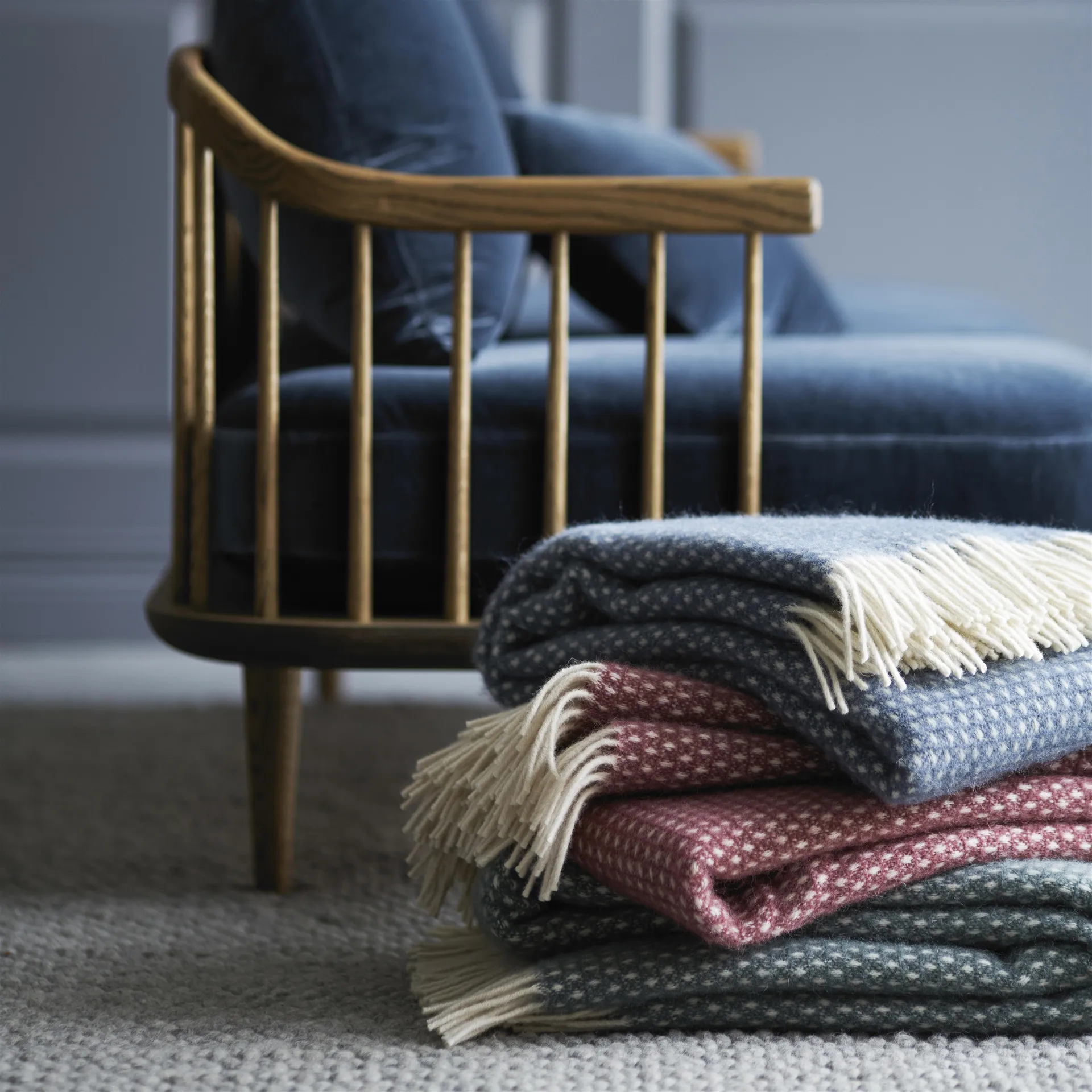 Knut wool plaid, rust red Klippan Yllefabrik