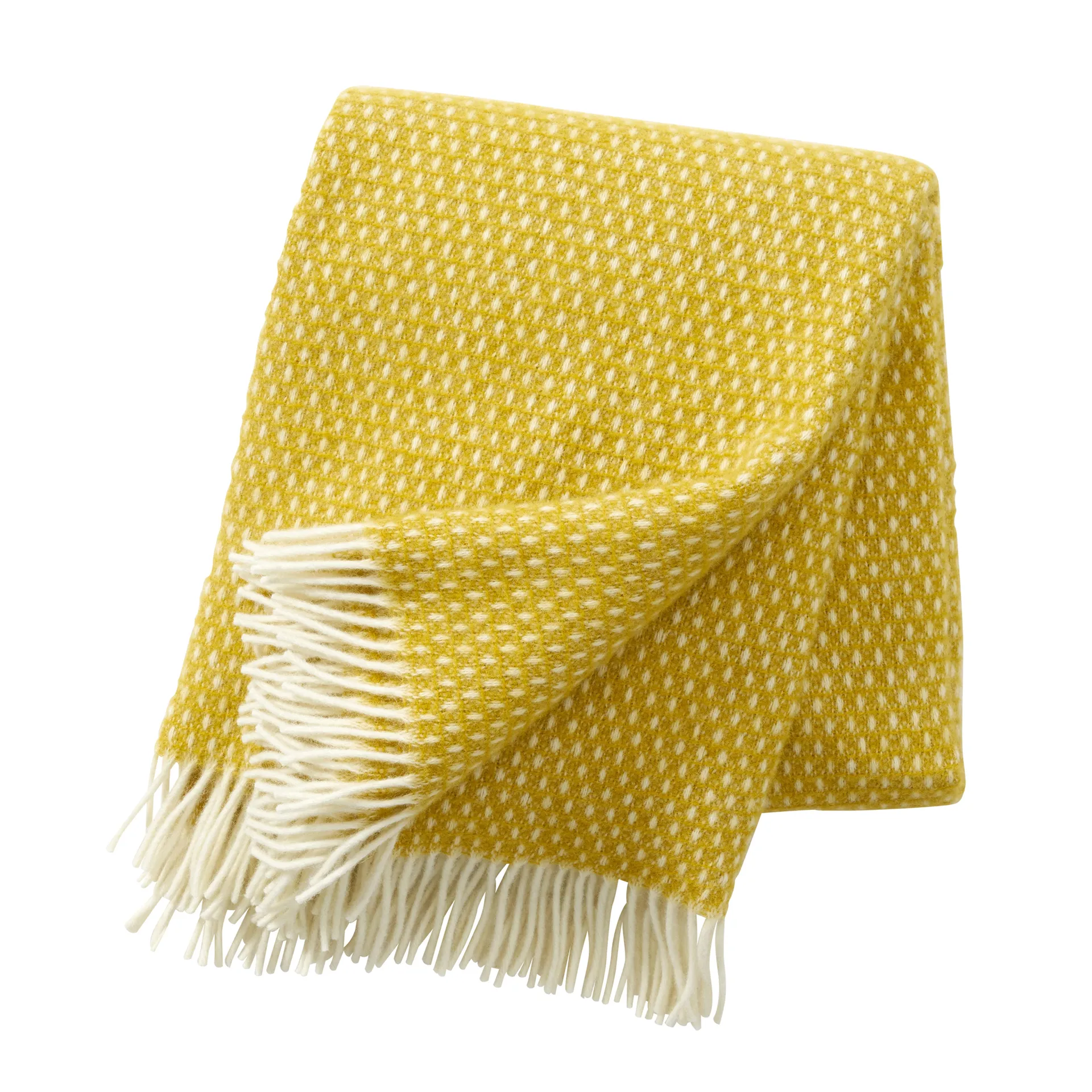 Knut wool plaid, Saffron (yellow) Klippan Yllefabrik