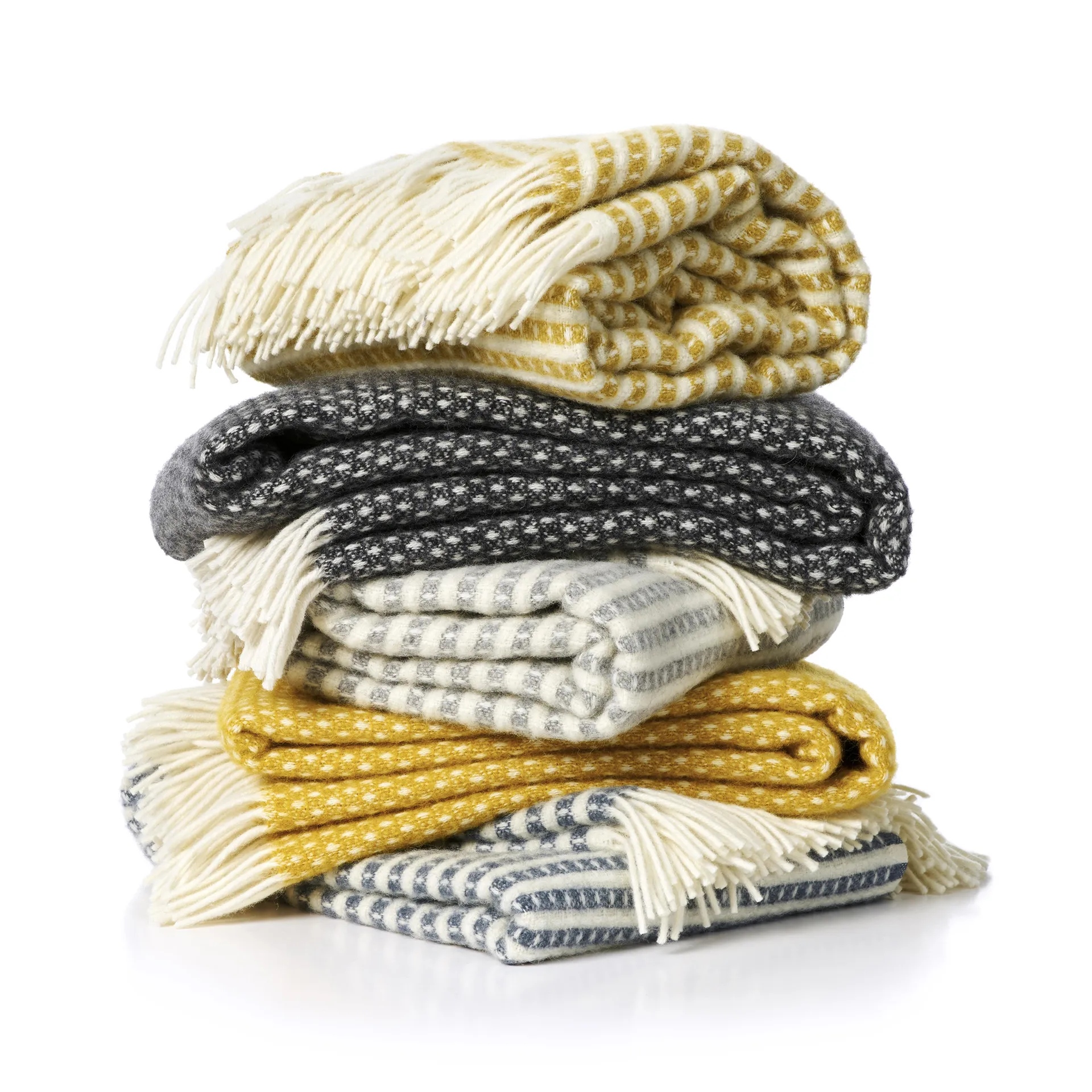 Knut wool plaid, Saffron (yellow) Klippan Yllefabrik