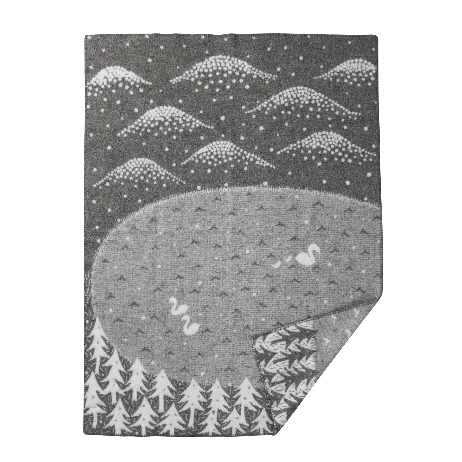 Lake in the valley throw, grey Klippan Yllefabrik