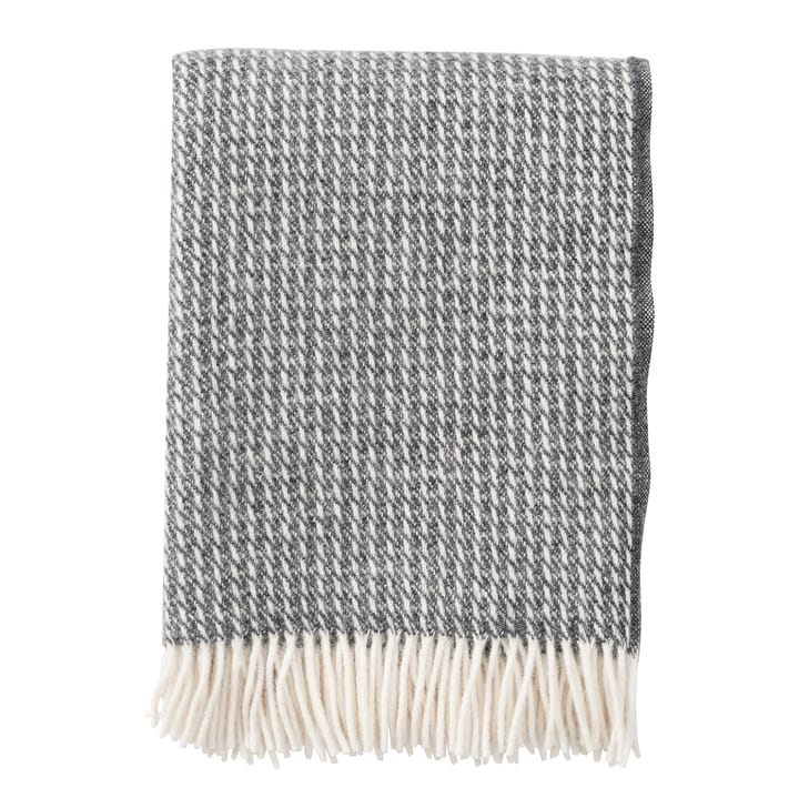 Line wool throw - dark grey - Klippan Yllefabrik