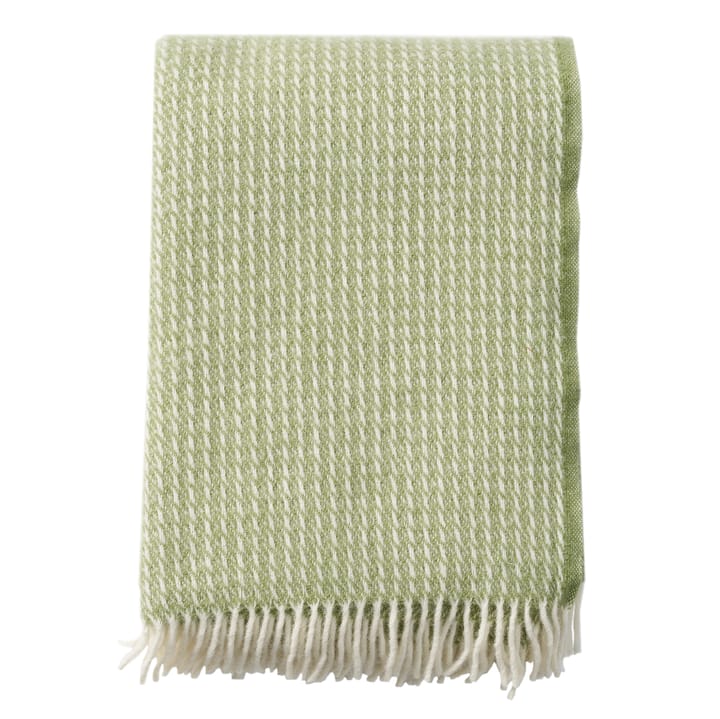 Line wool throw - green - Klippan Yllefabrik