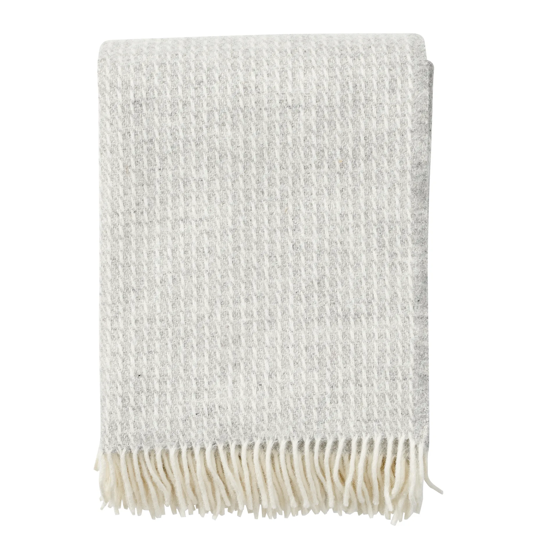 Line wool throw, light grey Klippan Yllefabrik
