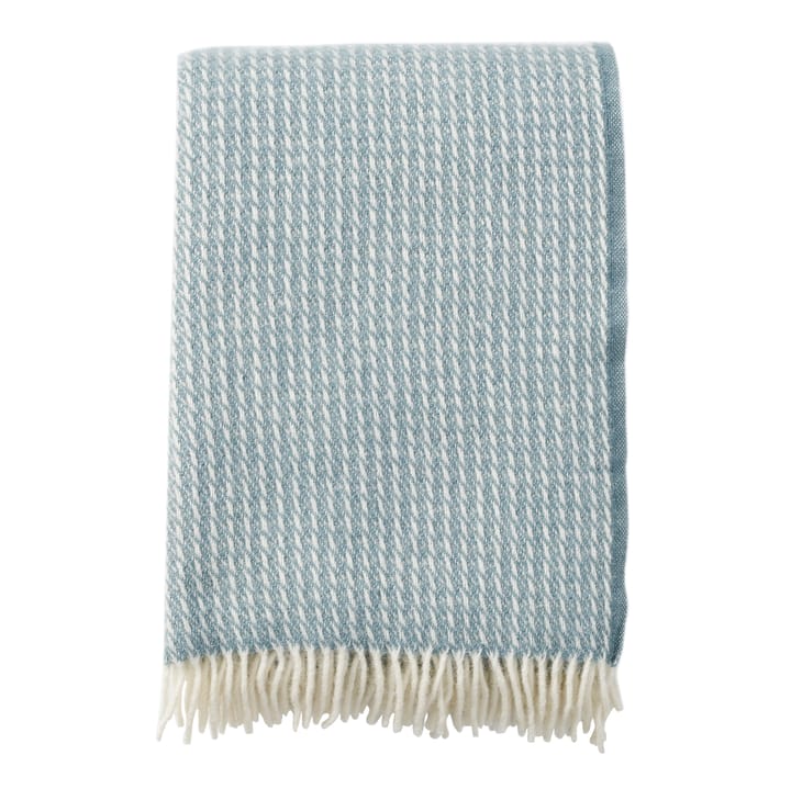 Line wool throw - Smoky blue - Klippan Yllefabrik