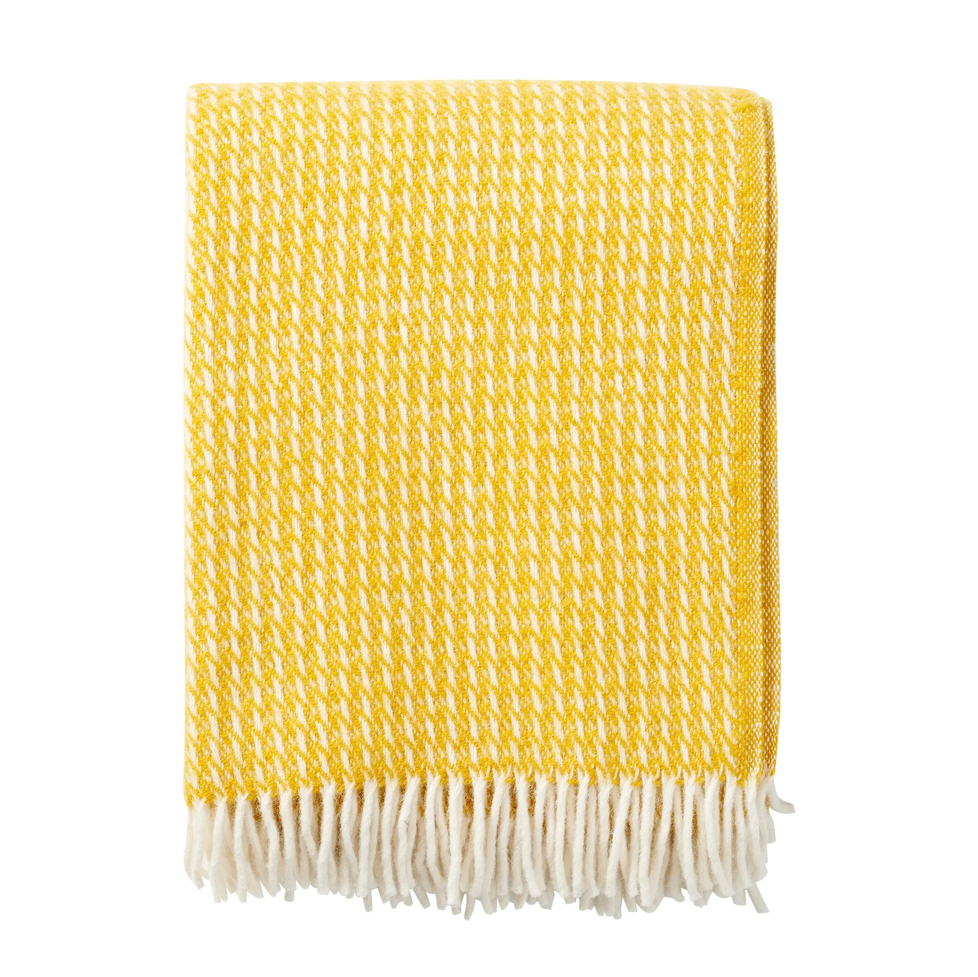 Line wool throw, Yellow Klippan Yllefabrik