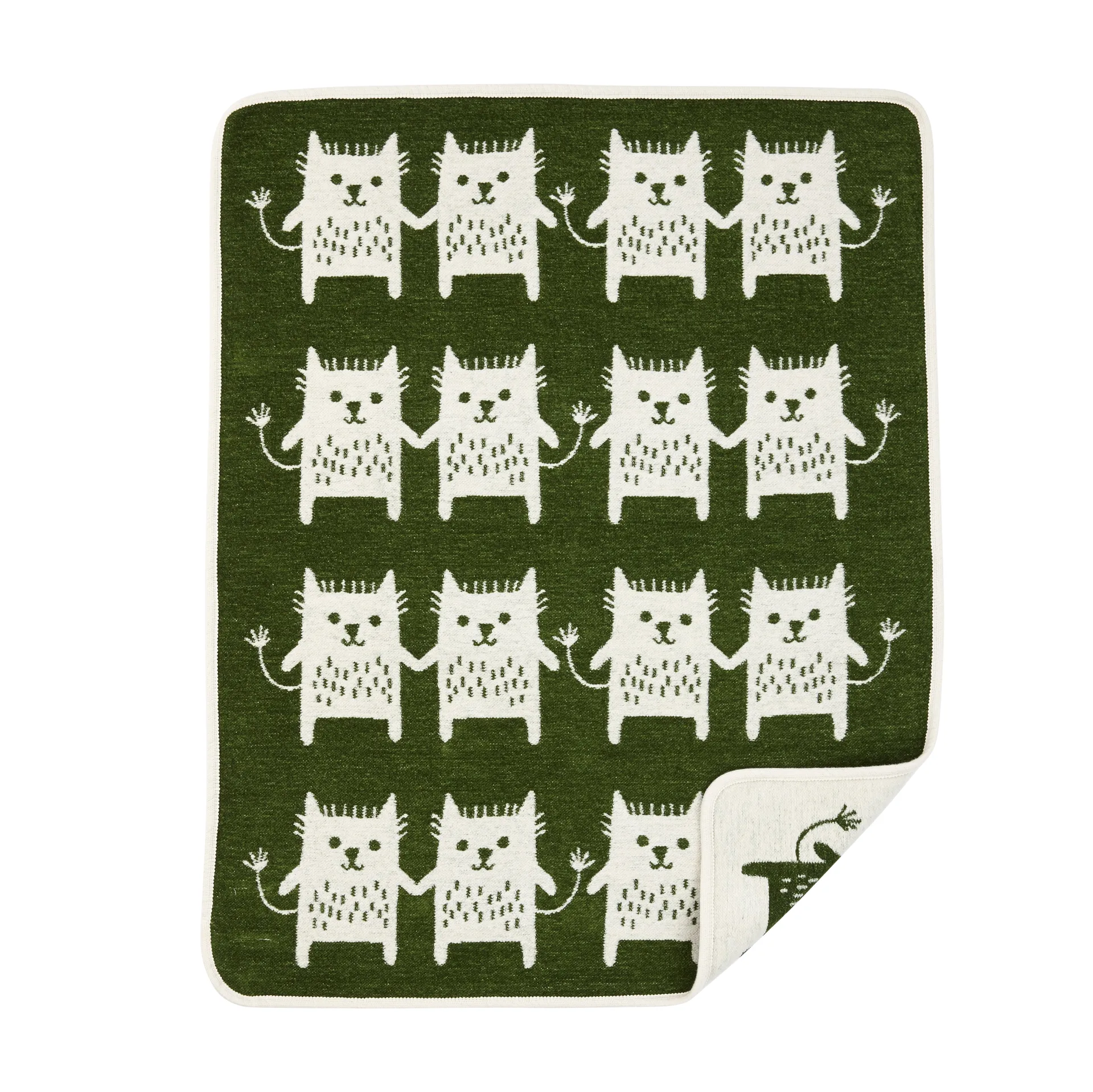 Little me chenille blanket, green Klippan Yllefabrik