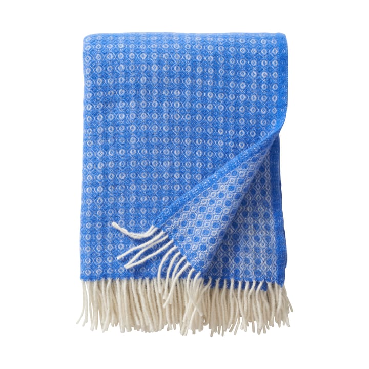 Loop Wool throw 130x200 cm - Bright blue - Klippan Yllefabrik