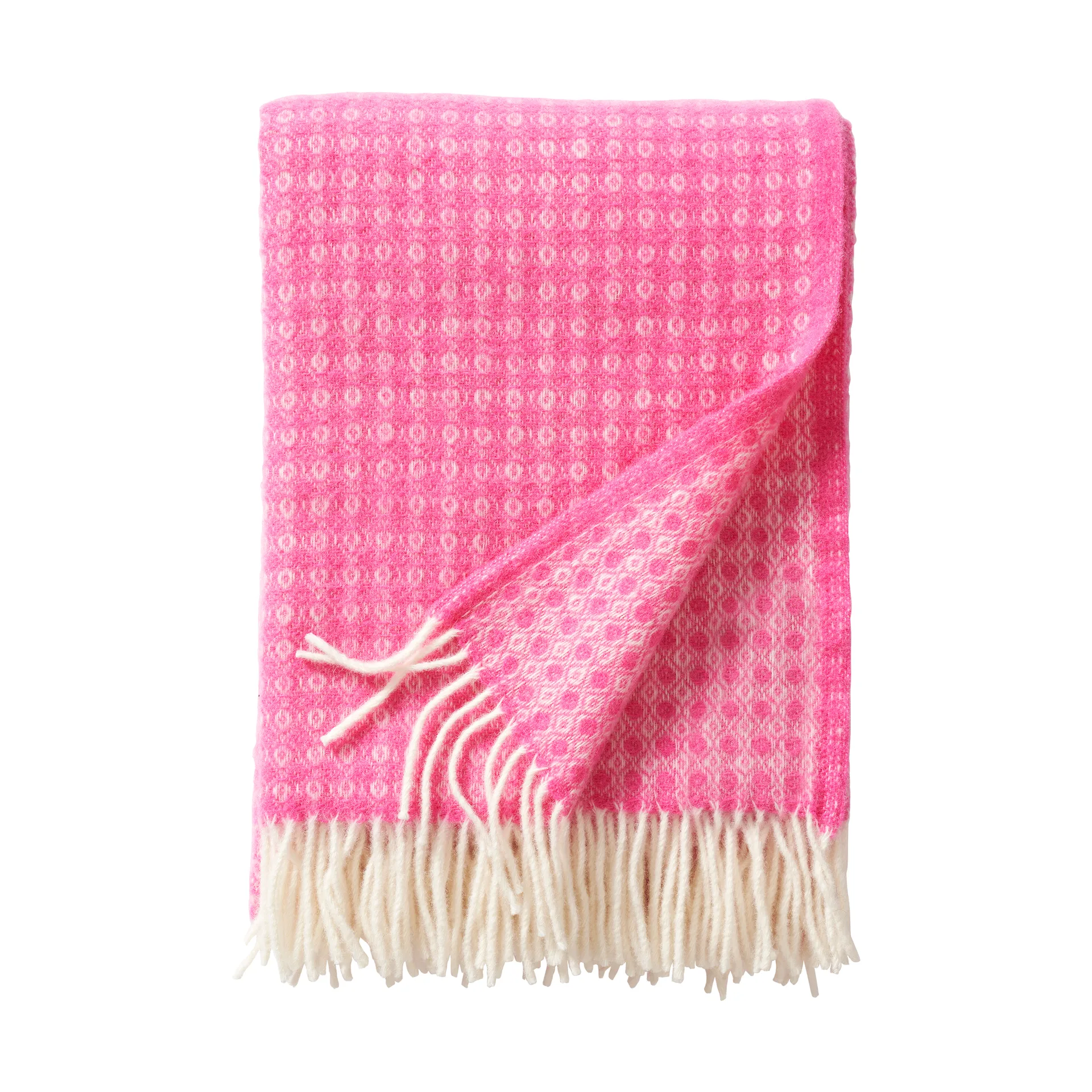 Loop Wool throw 130x200 cm, Hot pink Klippan Yllefabrik