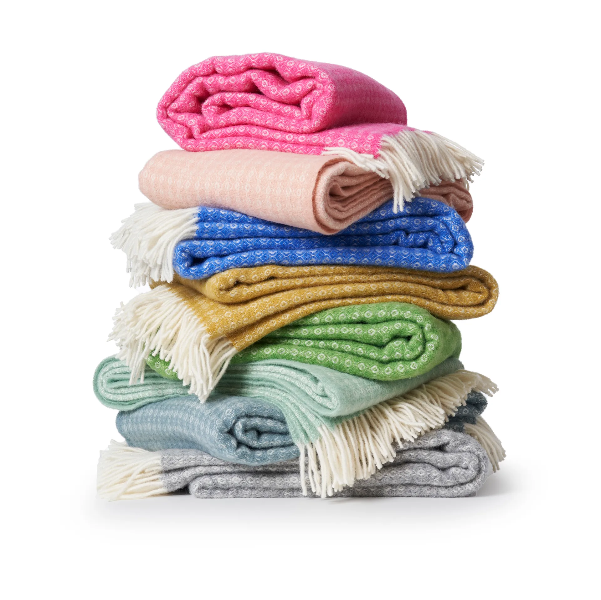 Loop Wool throw 130x200 cm, Hot pink Klippan Yllefabrik