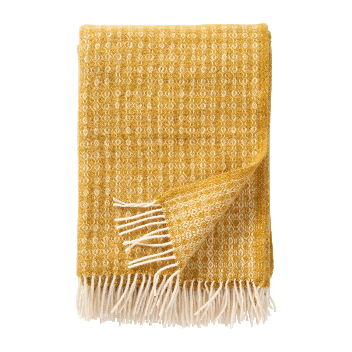 Klippan Yllefabrik Loop Wool throw 130x200 cm Mustard (yellow)