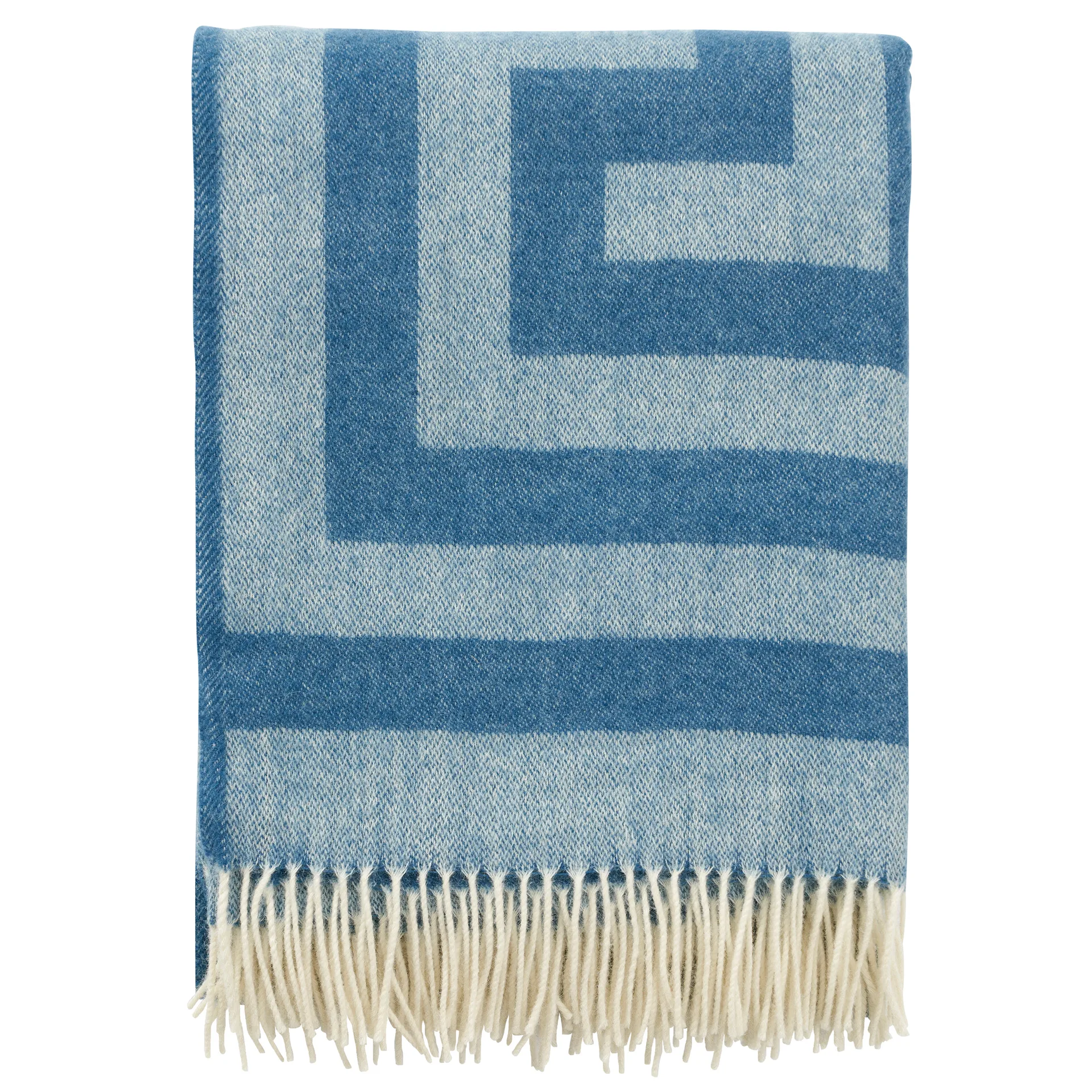 Memphis wool throw 130x200 cm, sky blue Klippan Yllefabrik