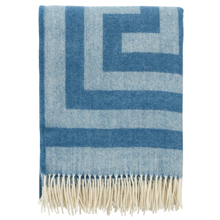 Memphis wool throw 130x200 cm, sky blue Klippan Yllefabrik