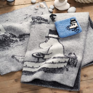 Moomin at sea children's blanket - grey - Klippan Yllefabrik