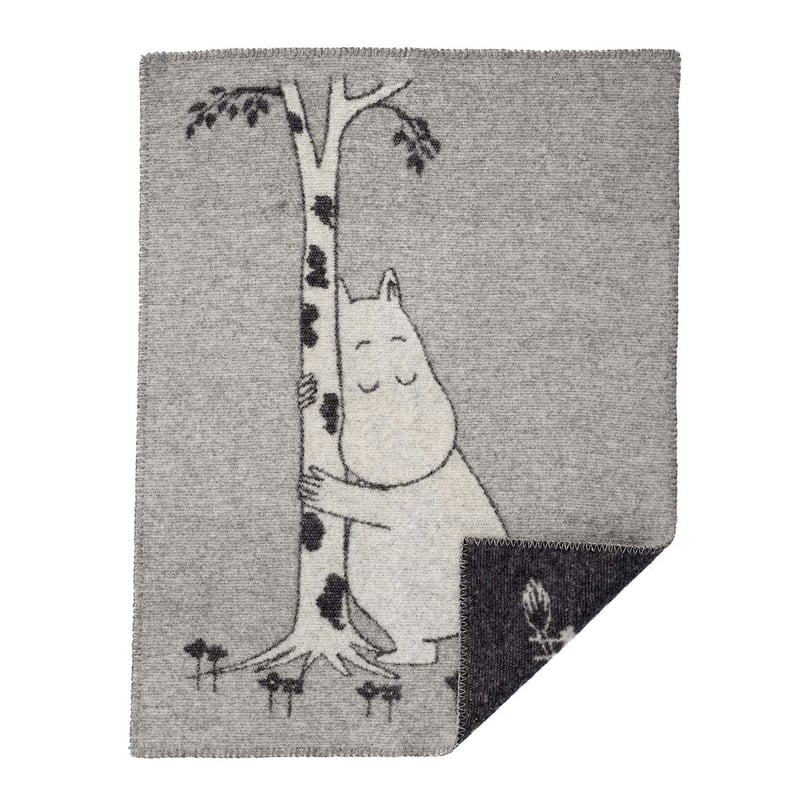 Klippan Yllefabrik Moomin Tree Hug children"s blanket grey