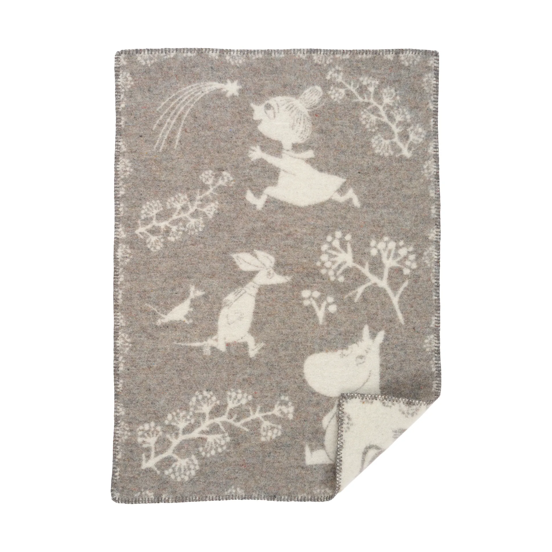 Moomin Winterland baby blanket 65x90 cm, Grey Klippan Yllefabrik