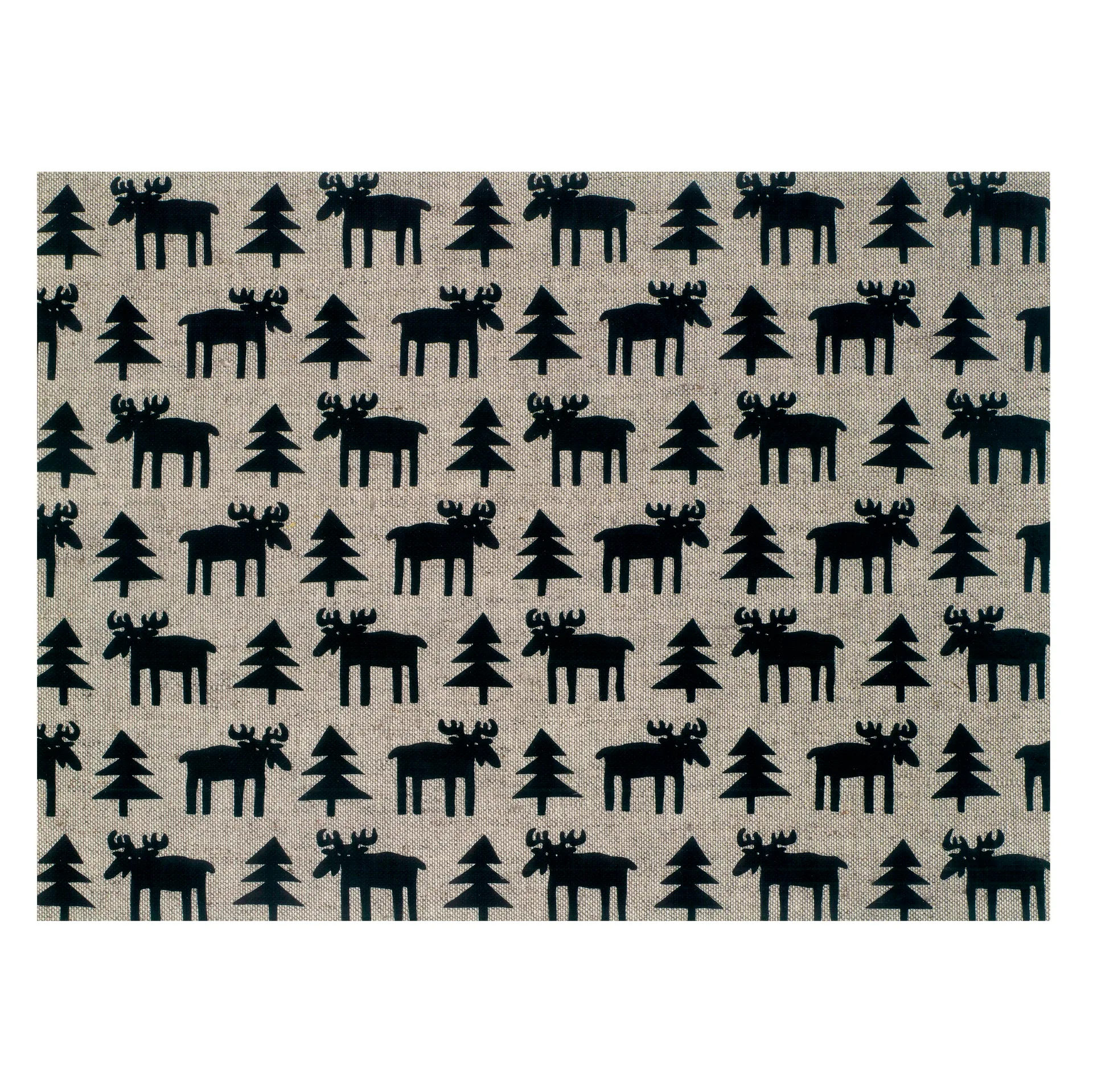 Moose table mat, beige-black Klippan Yllefabrik