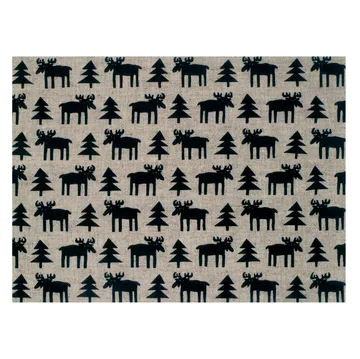 Moose table mat - beige-black - Klippan Yllefabrik