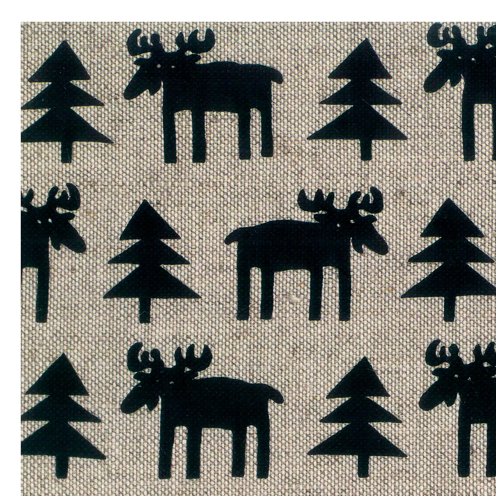 Moose table mat, beige-black Klippan Yllefabrik