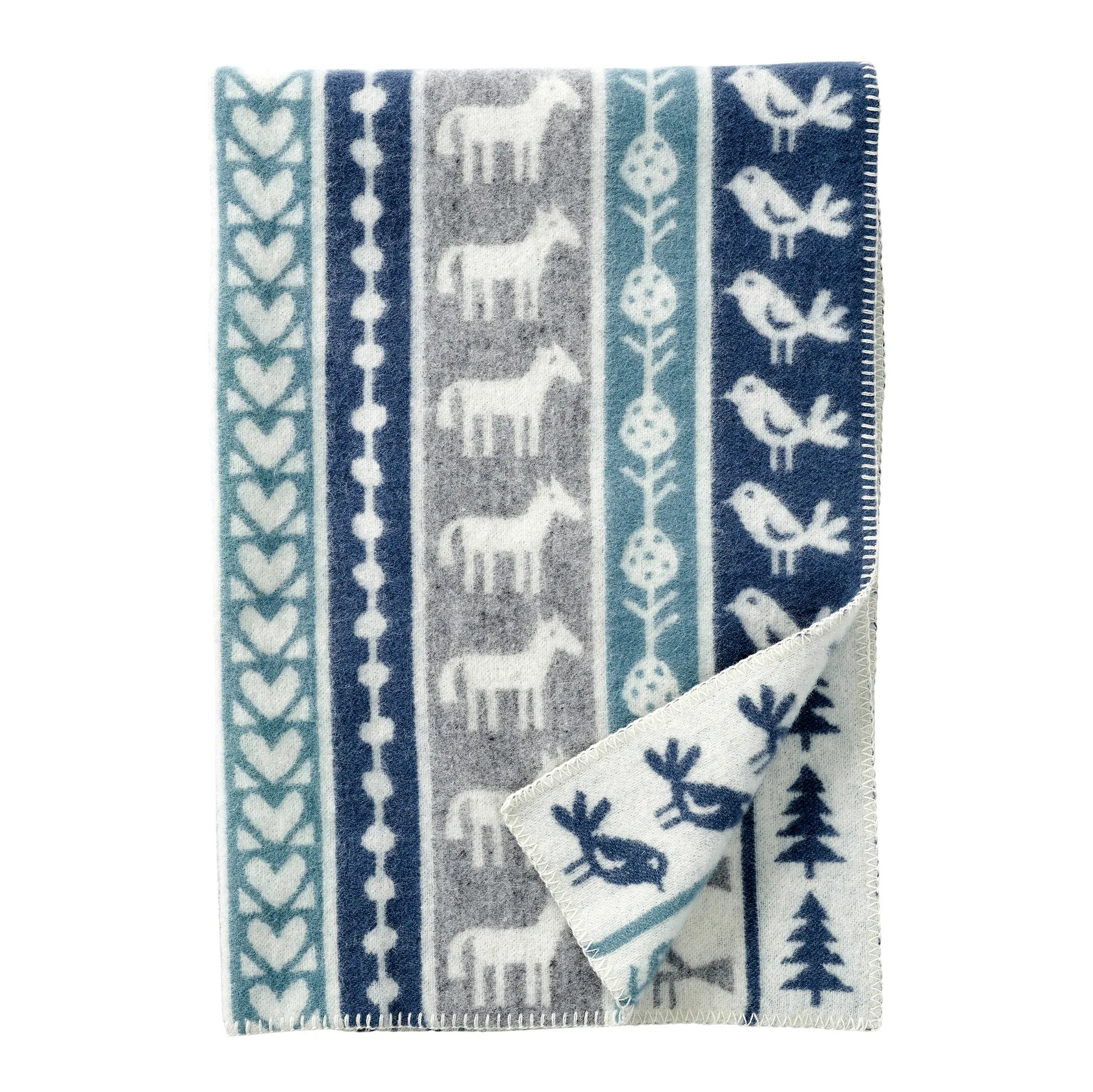 Nature baby blanket wool, grey Klippan Yllefabrik