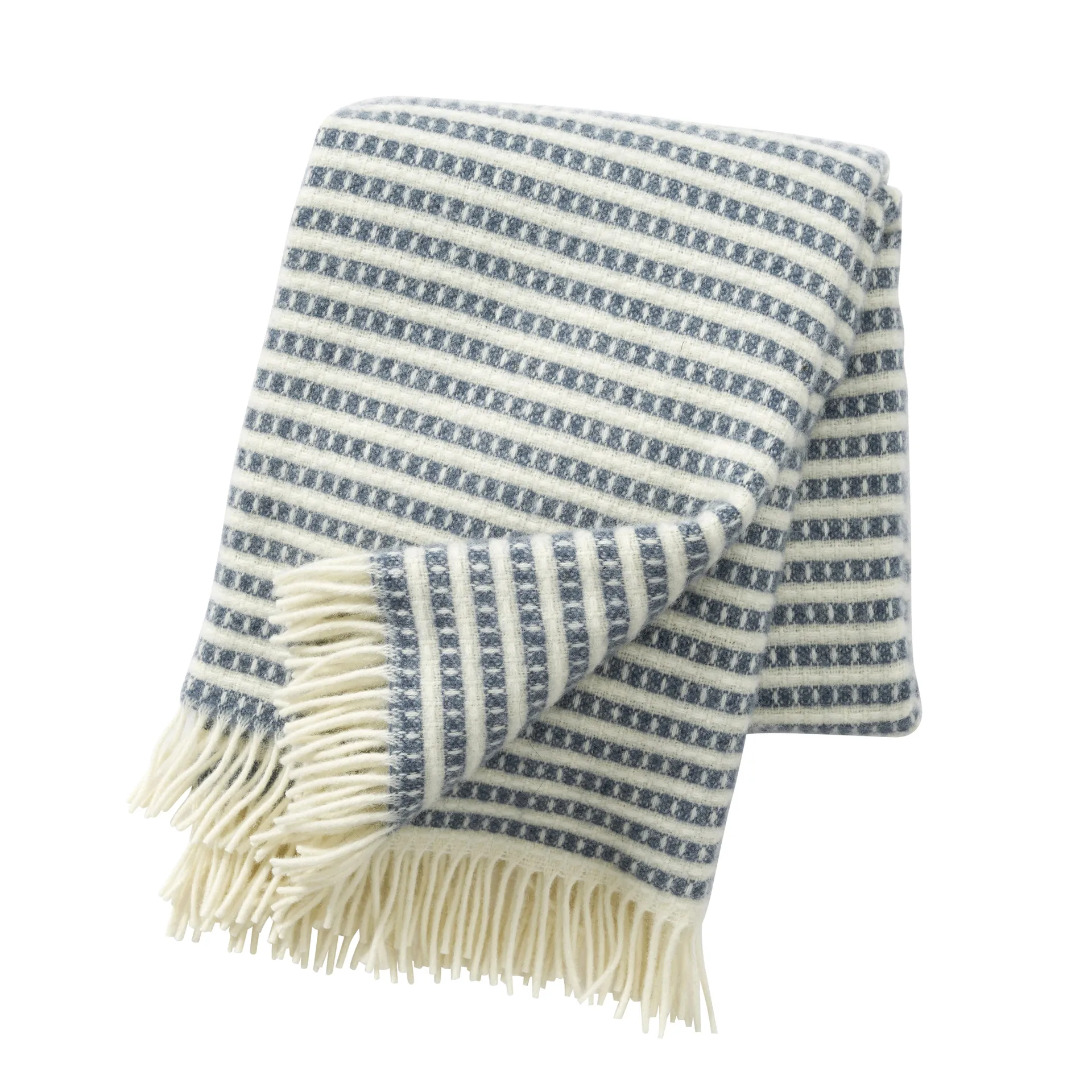 Olle wool plaid, smokey blue Klippan Yllefabrik