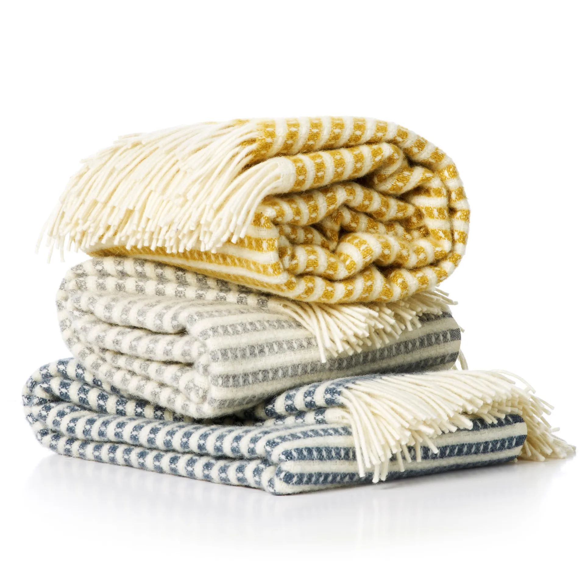 Olle wool plaid, smokey blue Klippan Yllefabrik