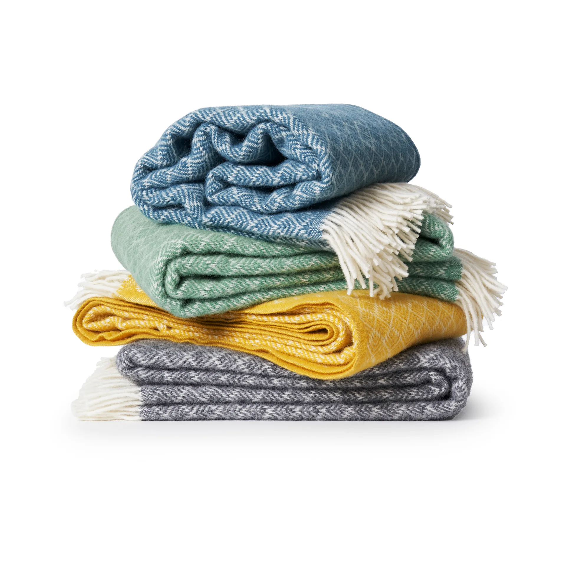 Pampas wool throw 130x200 cm, Blue Klippan Yllefabrik