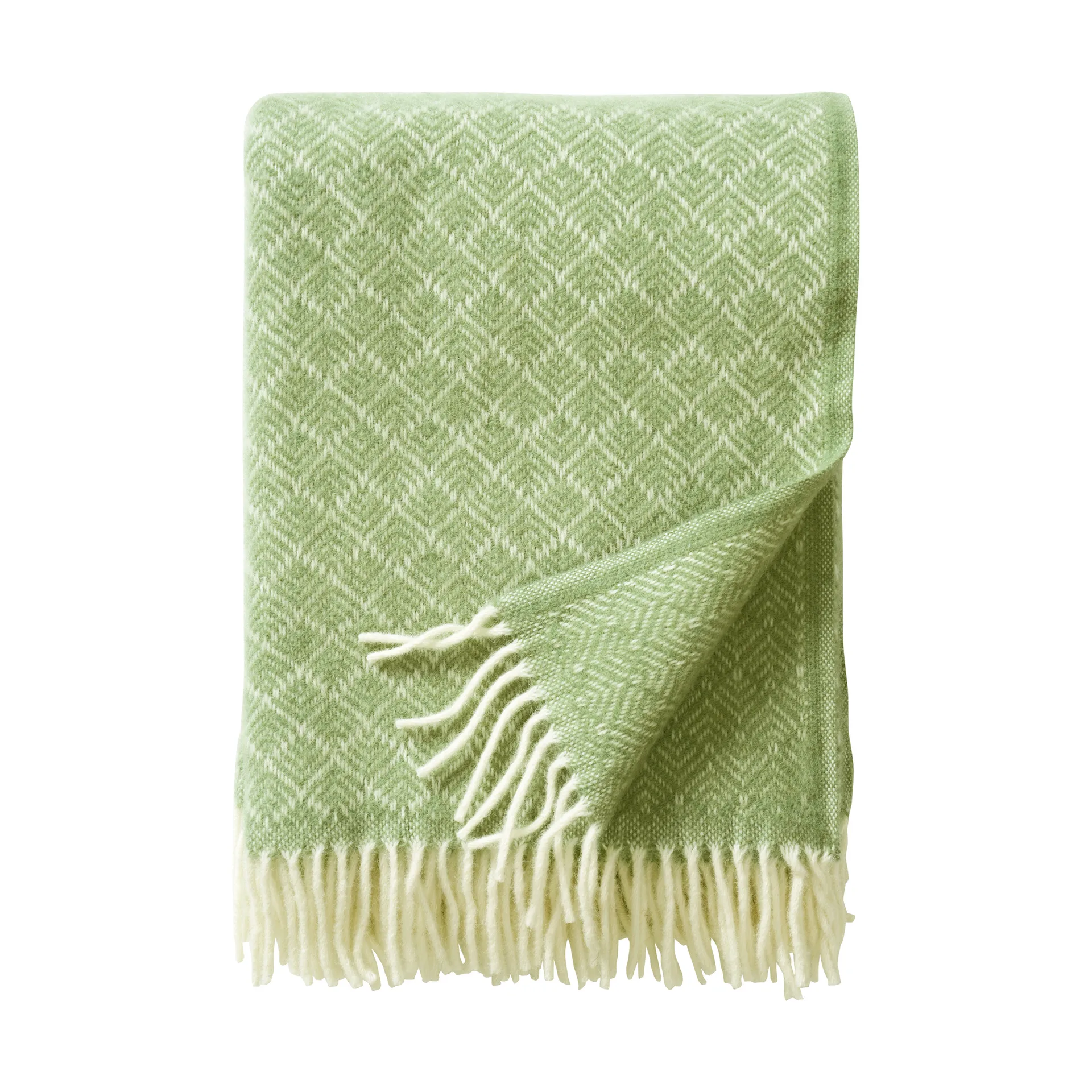 Pampas wool throw 130x200 cm, Green Klippan Yllefabrik