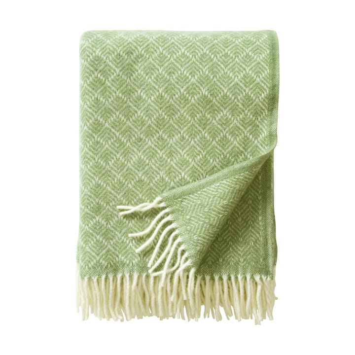 Pampas wool throw 130x200 cm - Green - Klippan Yllefabrik