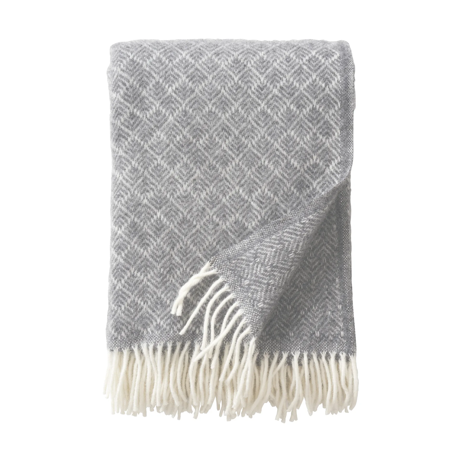 Pampas wool throw 130x200 cm, Grey Klippan Yllefabrik