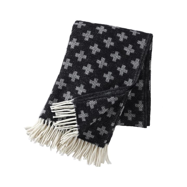 Plus wool throw - black - Klippan Yllefabrik