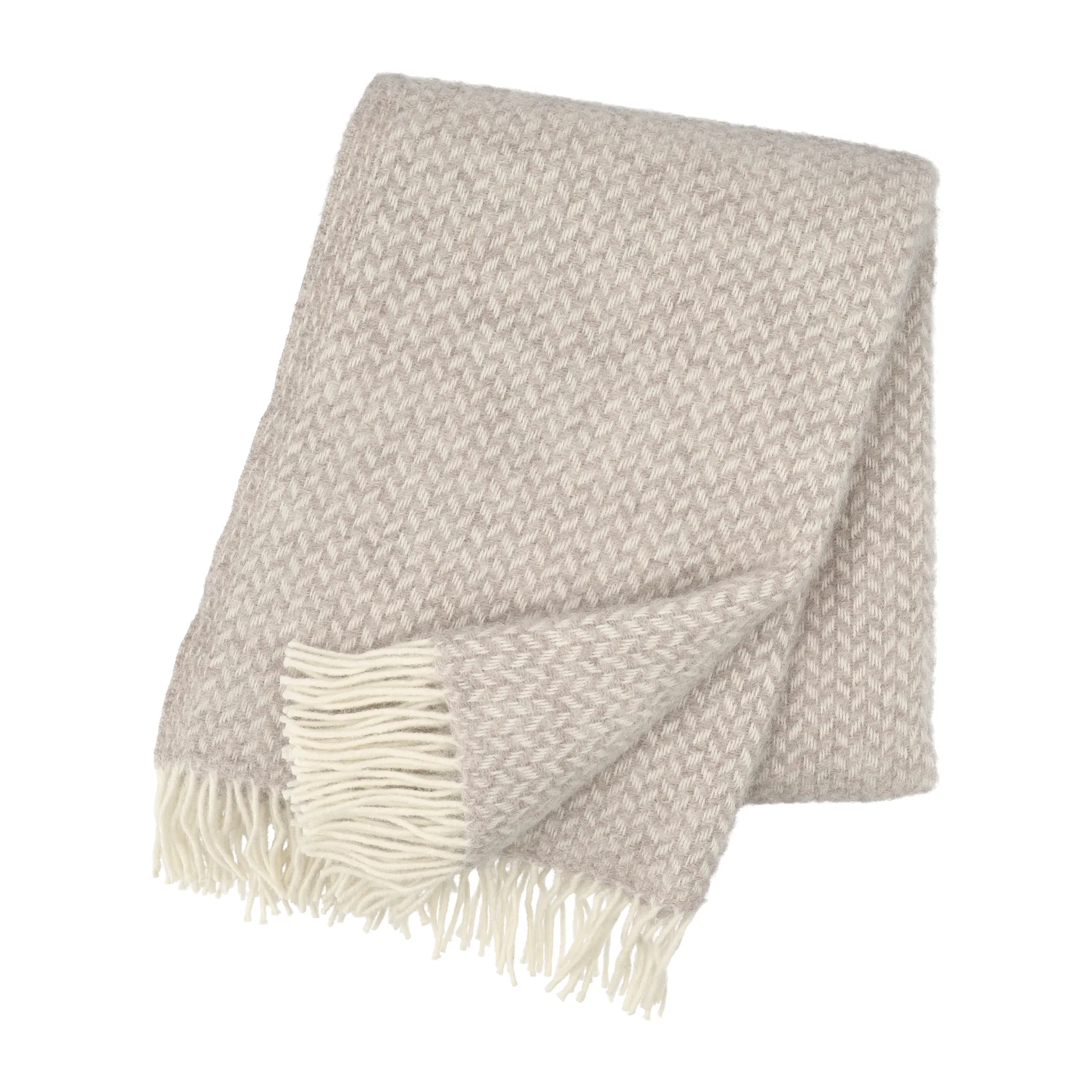 Polka wool throw, Beige Klippan Yllefabrik