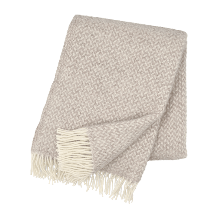 Polka wool throw - Beige - Klippan Yllefabrik