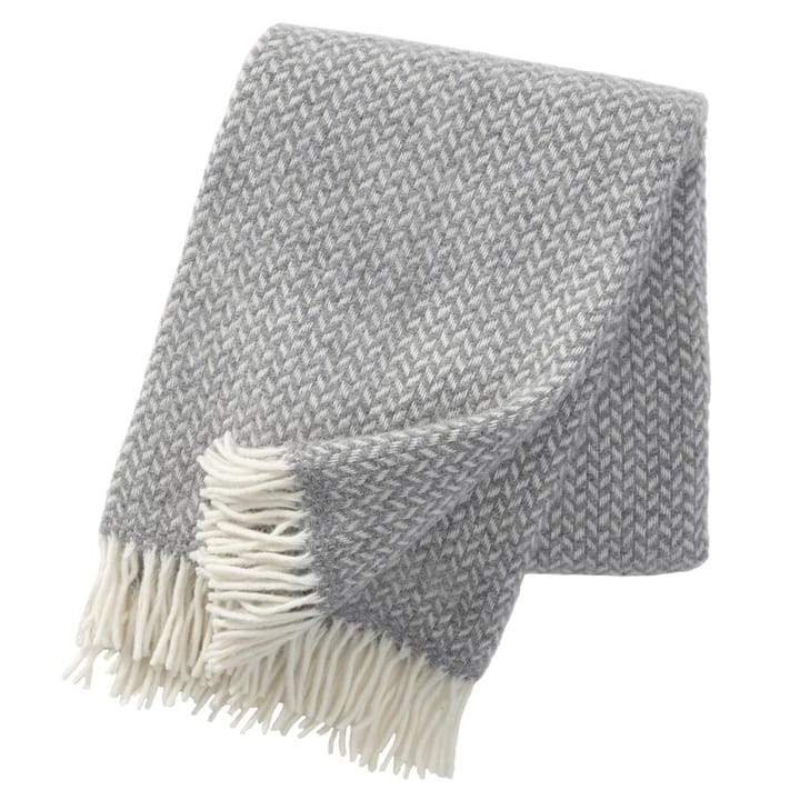 Polka wool throw - grey - Klippan Yllefabrik