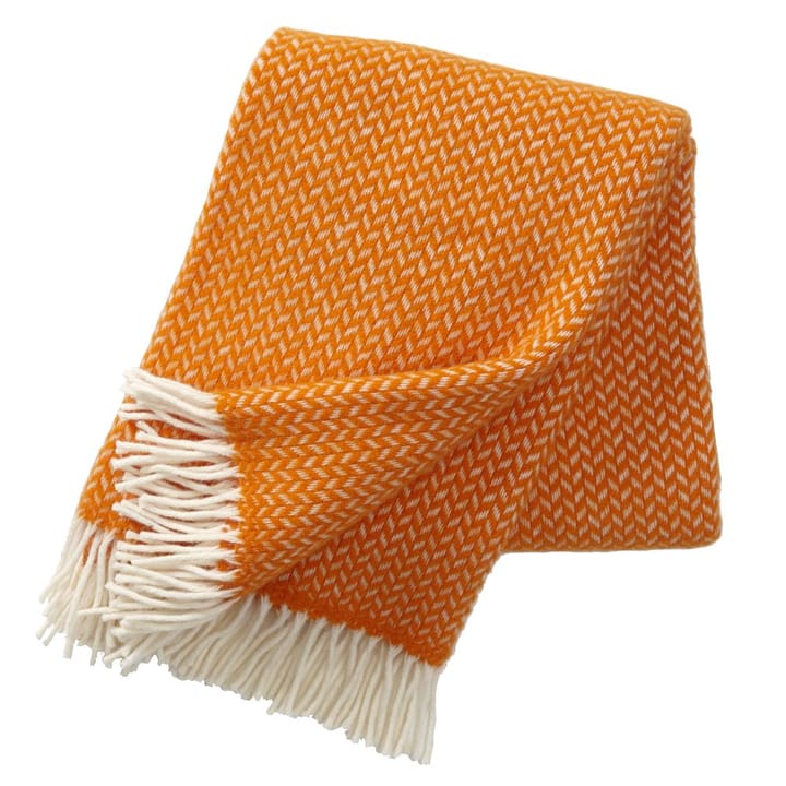 Polka wool throw - orange - Klippan Yllefabrik