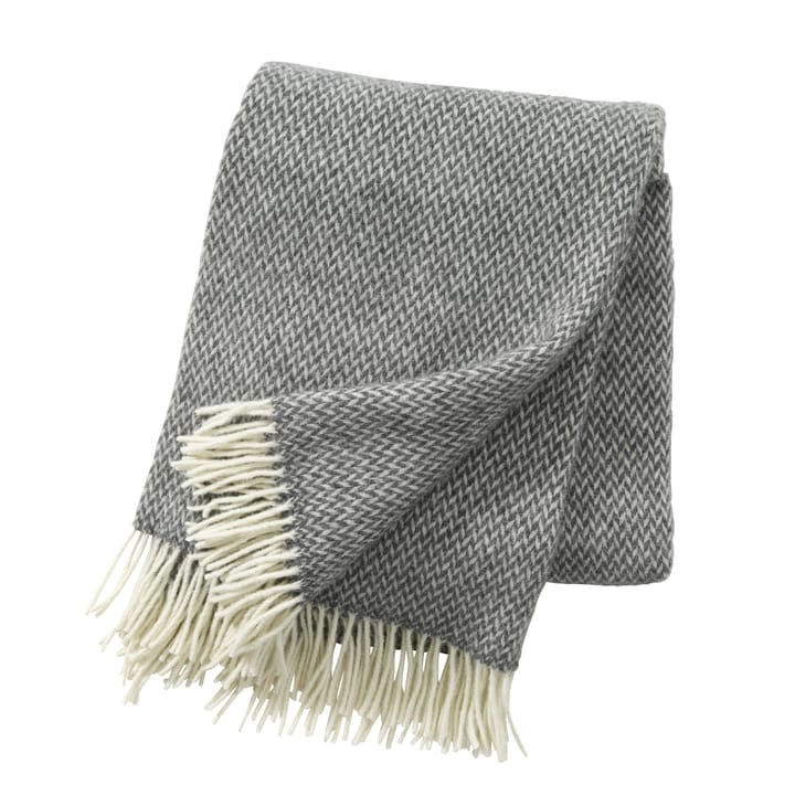 Pulse wool throw - grey - Klippan Yllefabrik