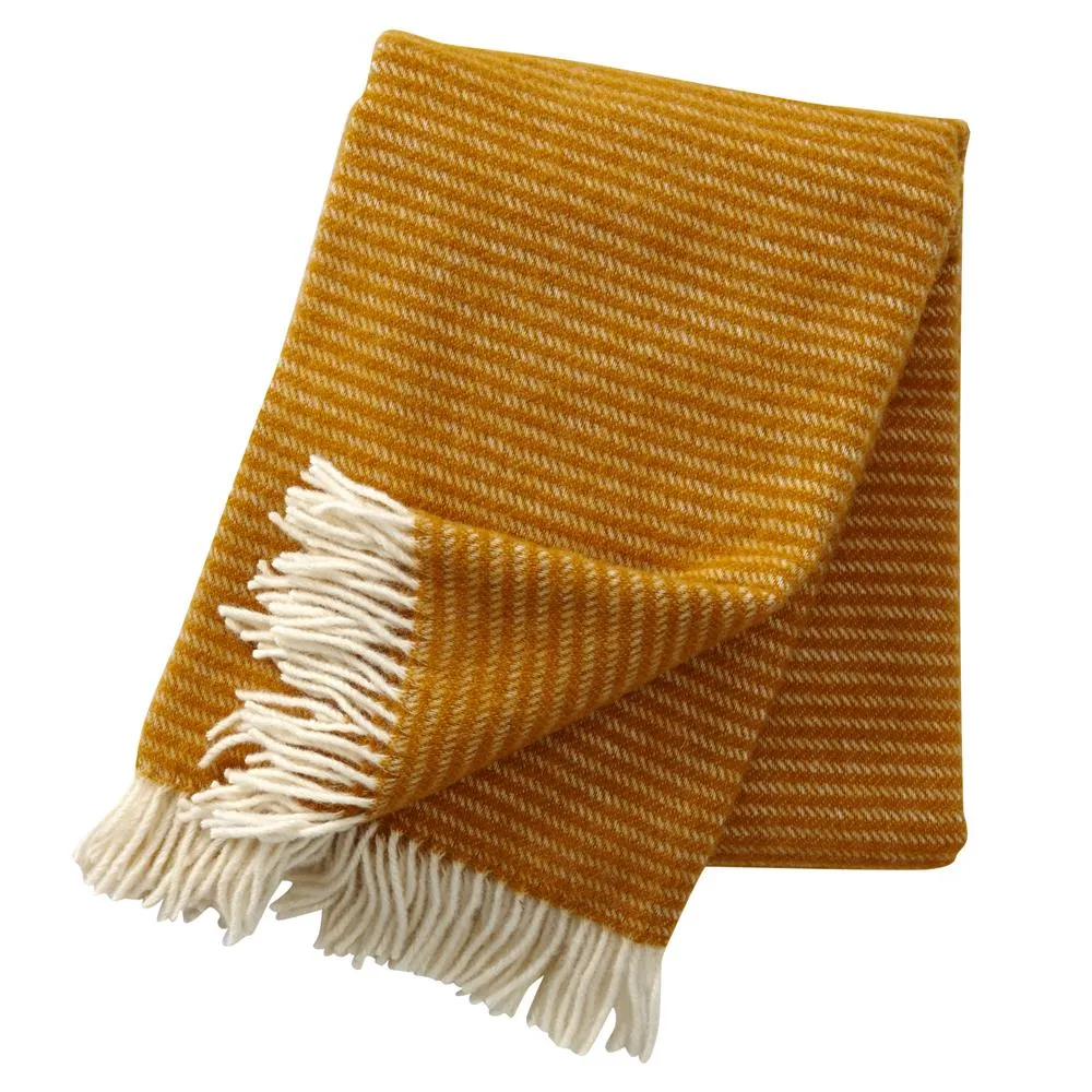 Ralph wool throw, mustard yellow Klippan Yllefabrik