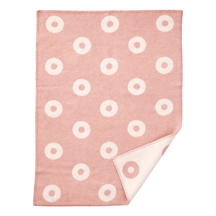 Rings baby blanket wool - pink - Klippan Yllefabrik