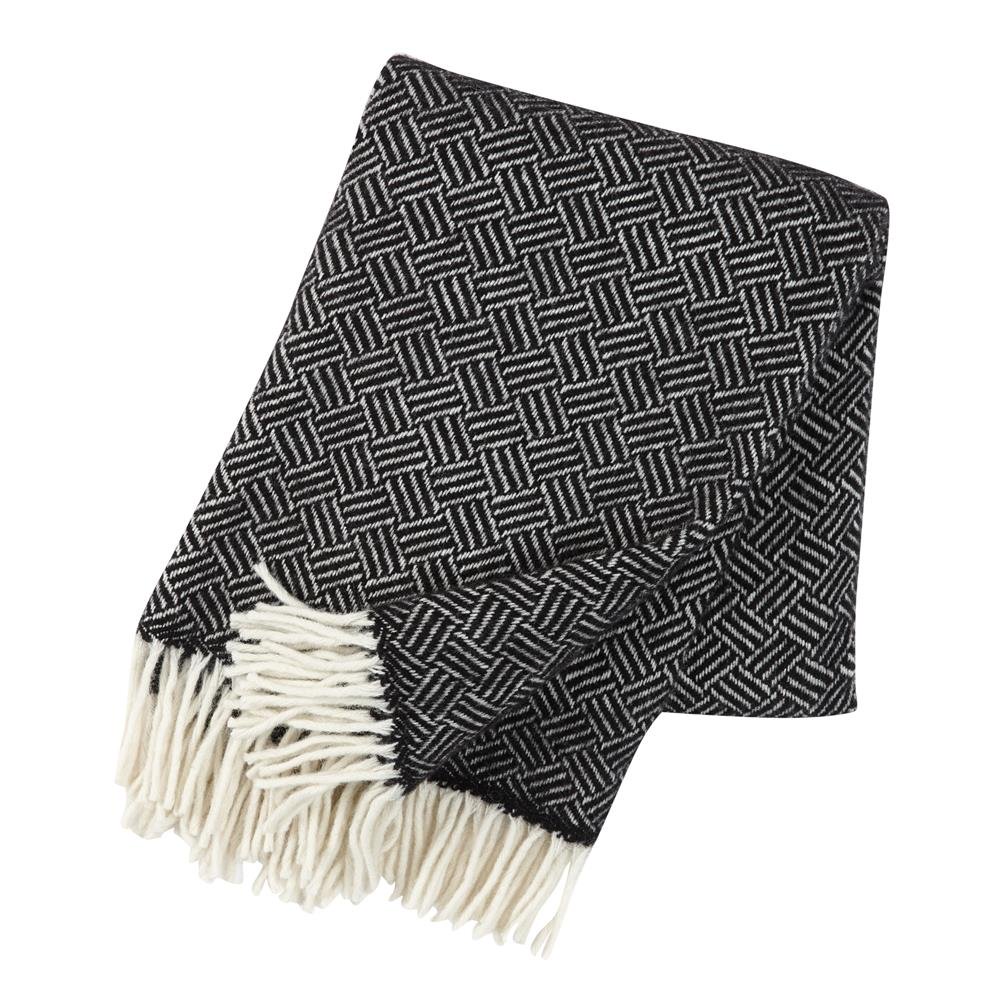 Klippan Yllefabrik Samba wool throw black | Scandinavian Design | Wool blankets & throws | Black