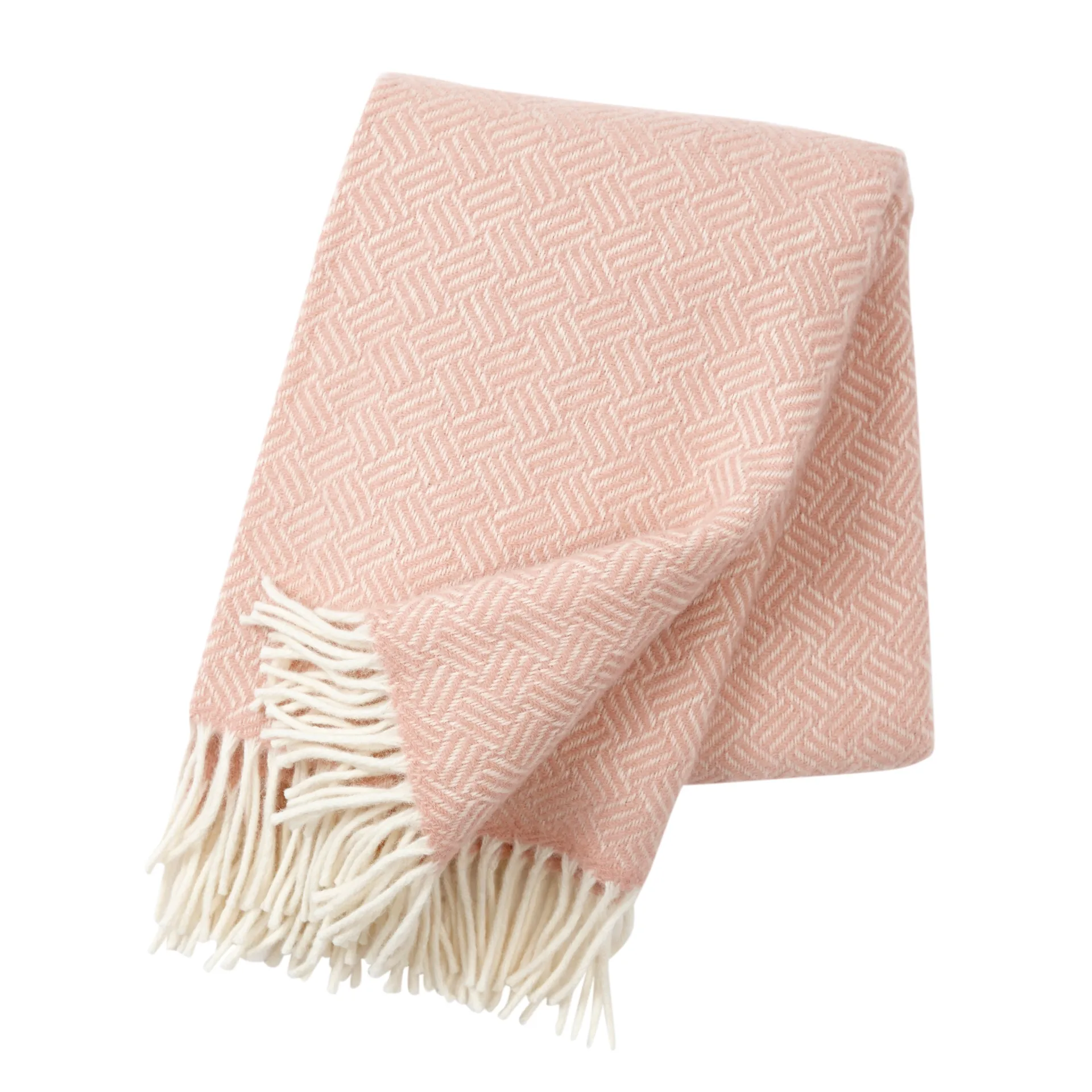 Samba wool throw, rose cloud Klippan Yllefabrik
